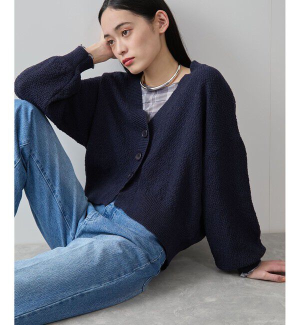 VIS「リンクス柄コクーンカーディガン」|カーディガン|