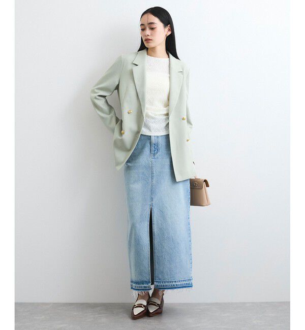 VIS「【洗える】フラワージャガードサイドドロストカットカーディガン【前後2WAY】」|カーディガン|