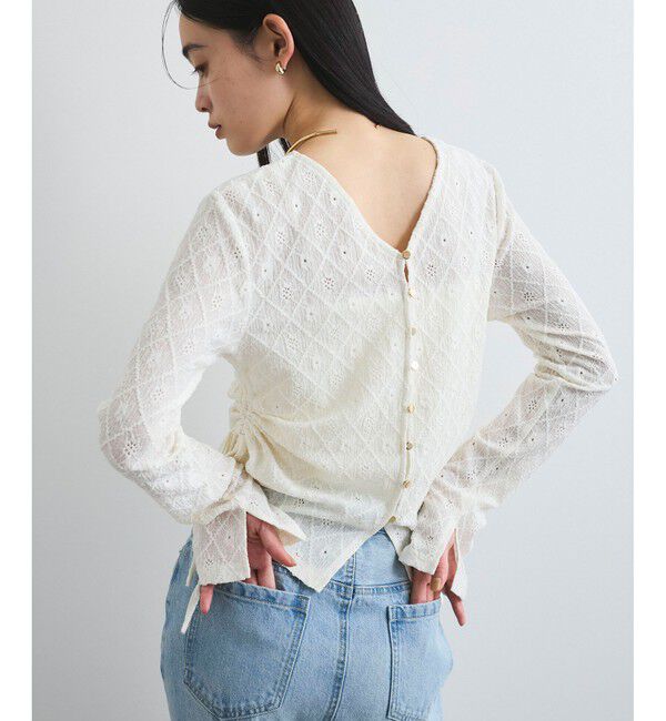 VIS「【洗える】フラワージャガードサイドドロストカットカーディガン【前後2WAY】」|カーディガン|オフサブ