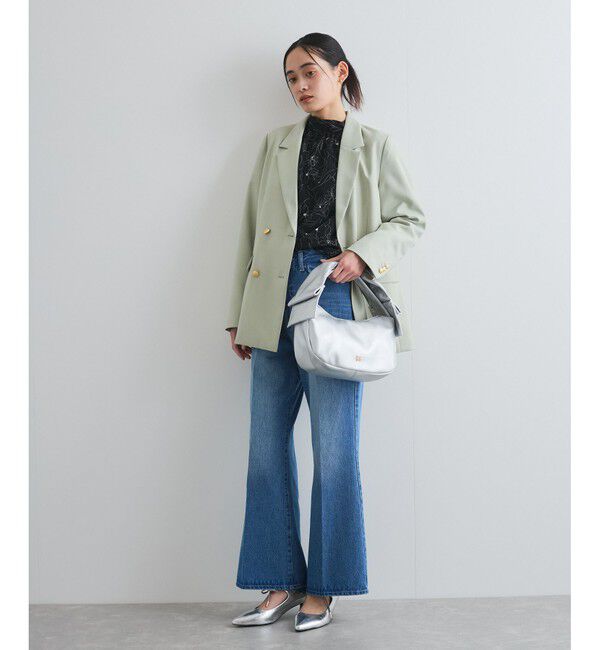 VIS「【洗える】フロントポケットハイウエストフレアデニム」|デニム|