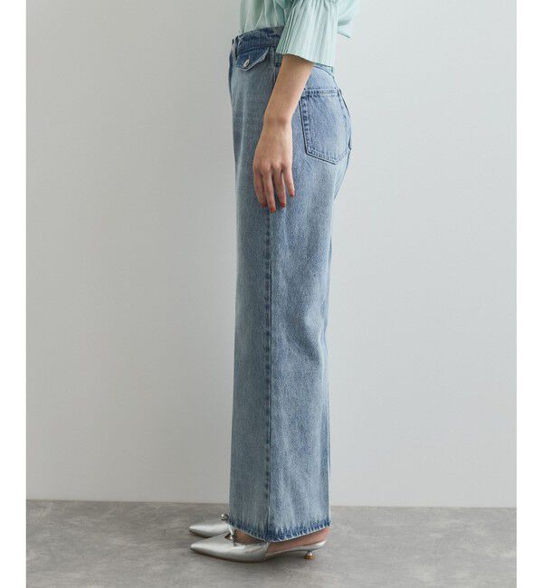 VIS「【洗える】フロントポケットハイウエストフレアデニム」|デニム|