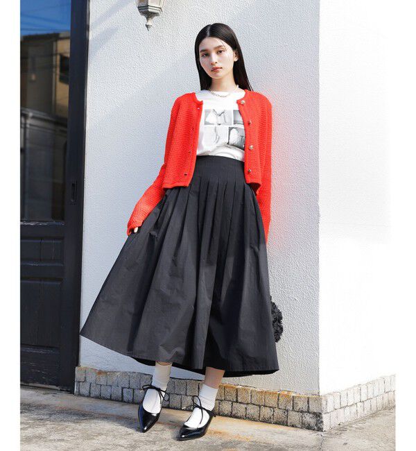VIS「【洗える】タックプリーツフレアスカート」|スカート|