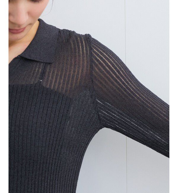 VIS「シアーポロ襟リブカーディガン」|カーディガン|