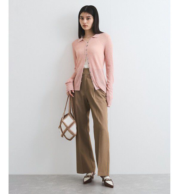 VIS「シアーポロ襟リブカーディガン」|カーディガン|