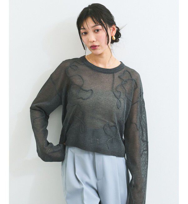 VIS「コード刺繍シアーニット」|ニット・セーター|