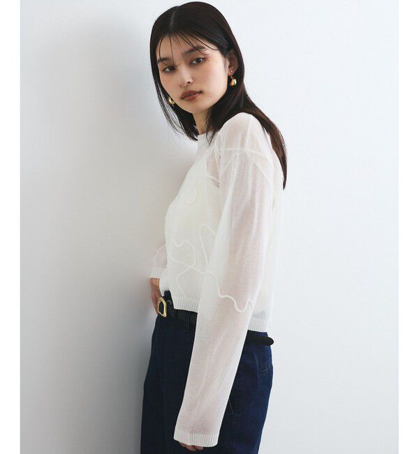 VIS「コード刺繍シアーニット」|ニット・セーター|