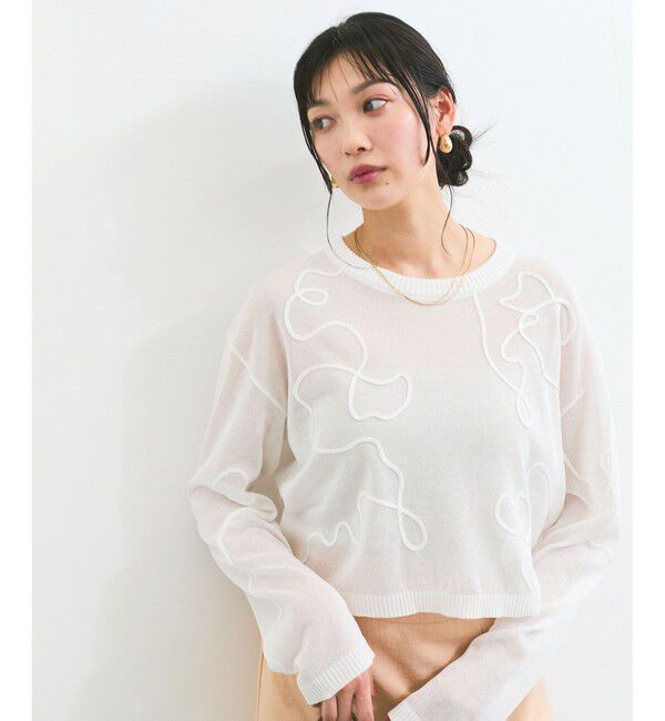 VIS「コード刺繍シアーニット」|ニット・セーター|