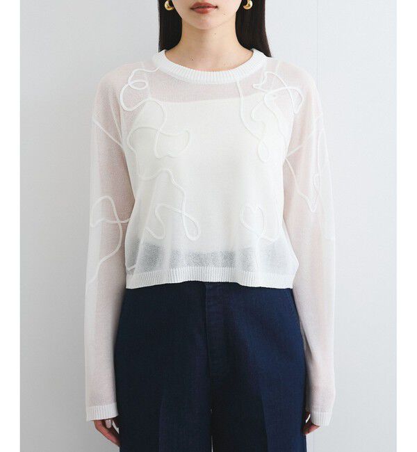 VIS「コード刺繍シアーニット」|ニット・セーター|