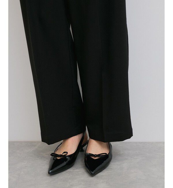 VIS「【美easy】ワンタックワイドスラックスパンツ【接触冷感/洗える】」|スラックス|