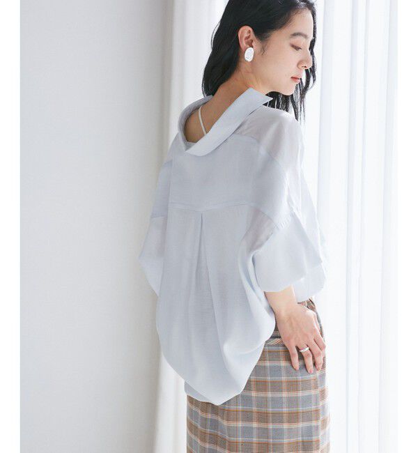 VIS「【WEB限定】バックシャンスキッパーブラウス」|シャツ・ブラウス|