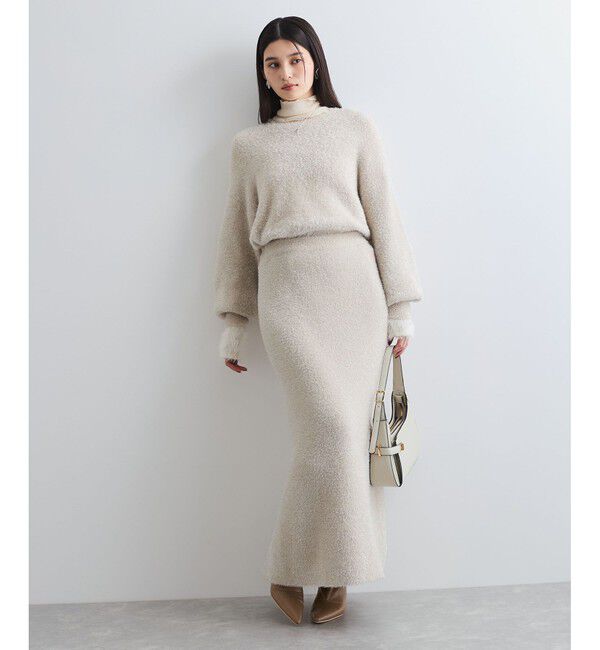 VIS「【セットアップ対応】ラメシャギーニットスカート【静電気防止】」|スカート|