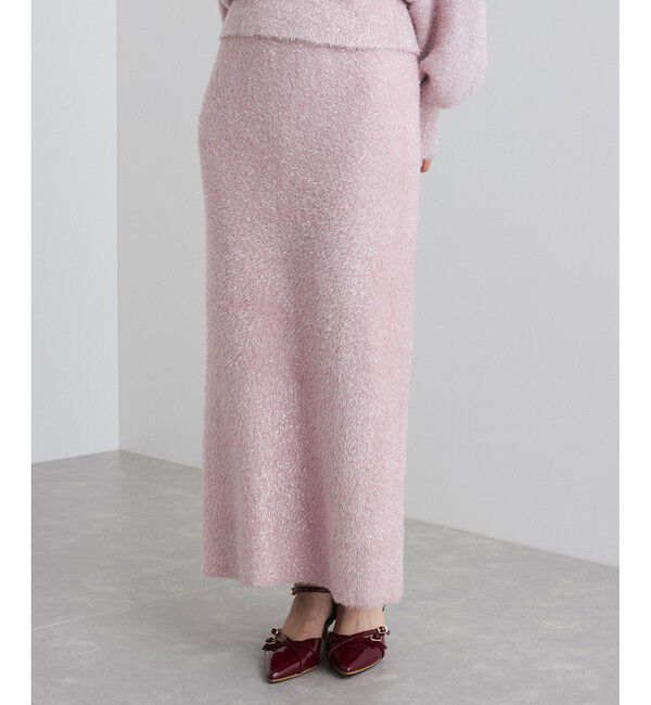 VIS「【セットアップ対応】ラメシャギーニットスカート【静電気防止】」|スカート|