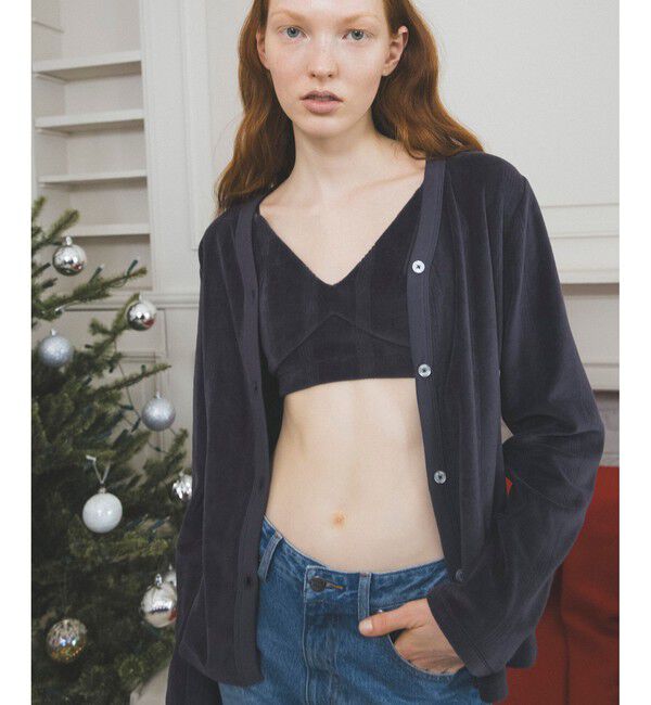 VIS「【Miller】VIS別注モデルベロアボタンアップカーディガン【洗える】」|カーディガン|