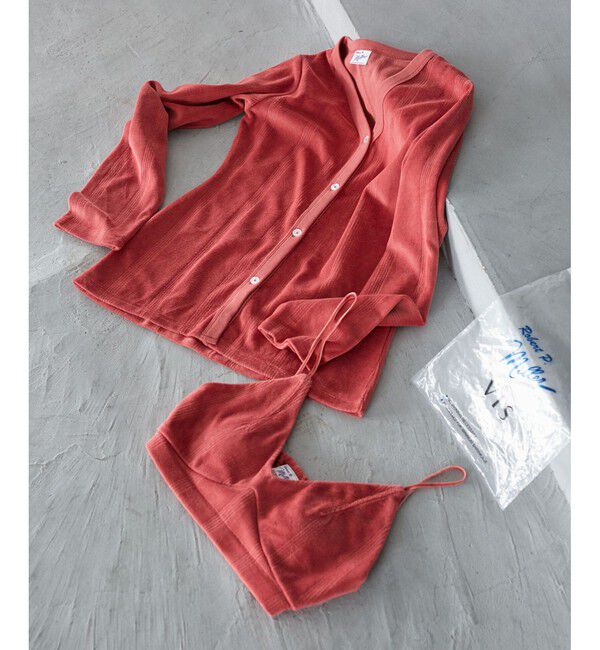 VIS「【Miller】VIS別注モデルベロアボタンアップカーディガン【洗える】」|カーディガン|レッド系(61)