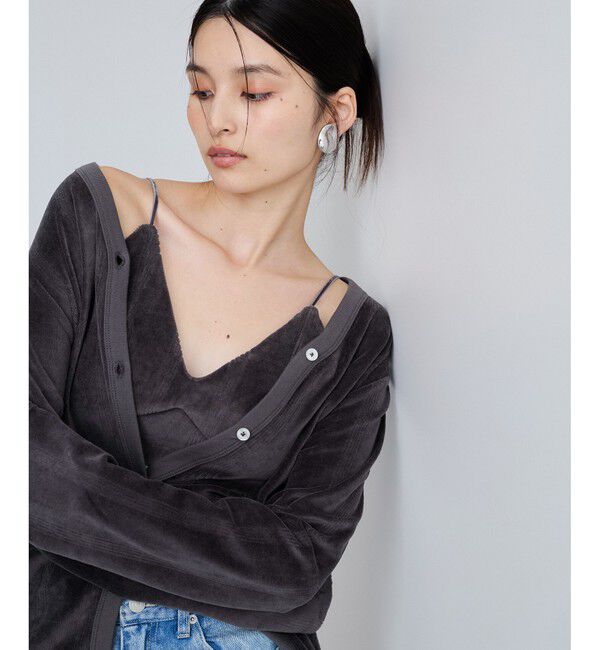 VIS「【Miller】VIS別注モデルベロアボタンアップカーディガン【洗える】」|カーディガン|