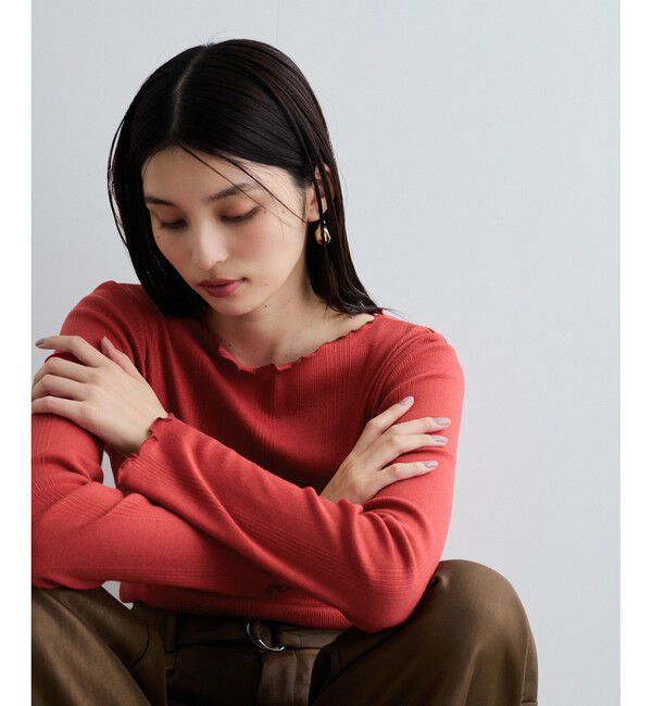 VIS「【Miller】VIS別注モデルボートネックメロープルオーバー【洗える】」|Tシャツ・カットソー|レッド系(61)