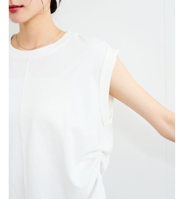 VIS「【WEB限定】サイドドロストシャーリングカットソー」|Tシャツ・カットソー|