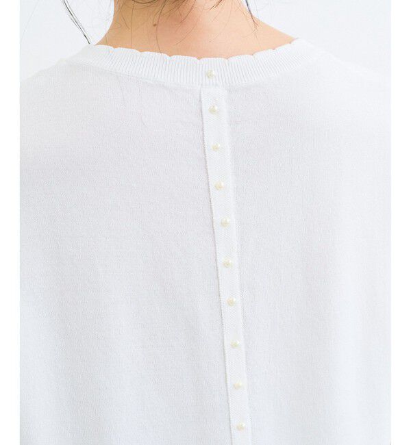 VIS「【WEB限定】パールフリルリブサマー半袖ニット」|ニット・セーター|