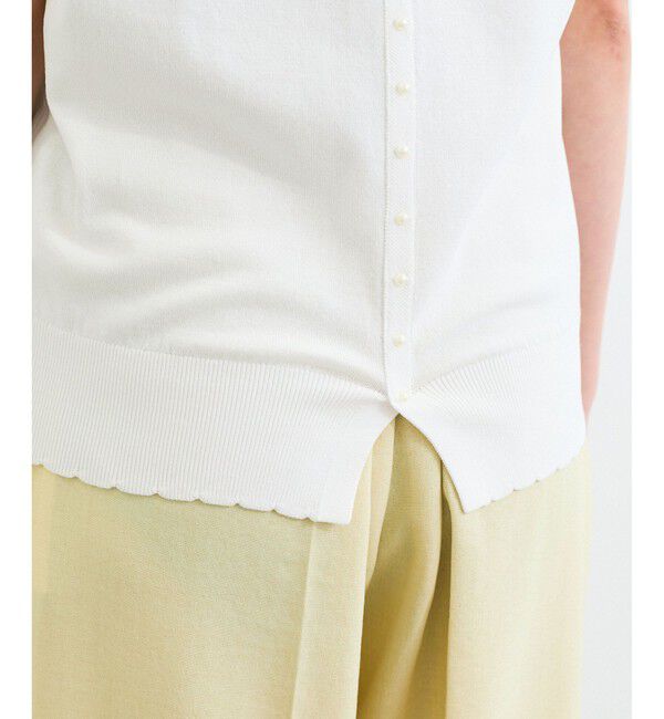 VIS「【WEB限定】パールフリルリブサマー半袖ニット」|ニット・セーター|