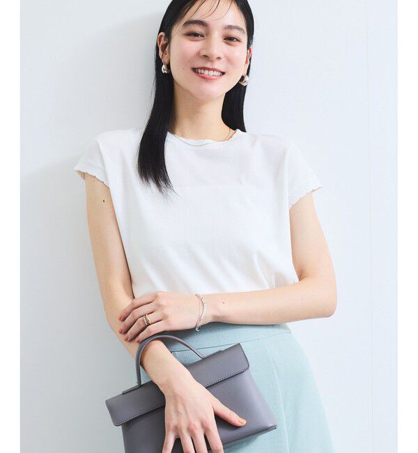 VIS「【WEB限定】パールフリルリブサマー半袖ニット」|ニット・セーター|