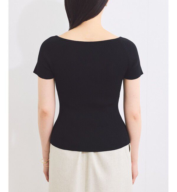 VIS「ワイドスクエアネックニット」|ニット・セーター|