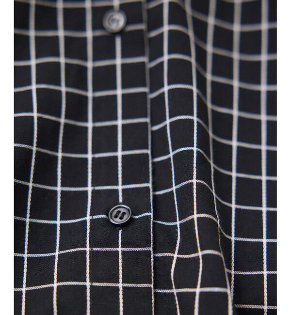 VIS「チェック＆デニムアソートボウタイリボン付きスタンドカラーシャツ」|シャツ・ブラウス|