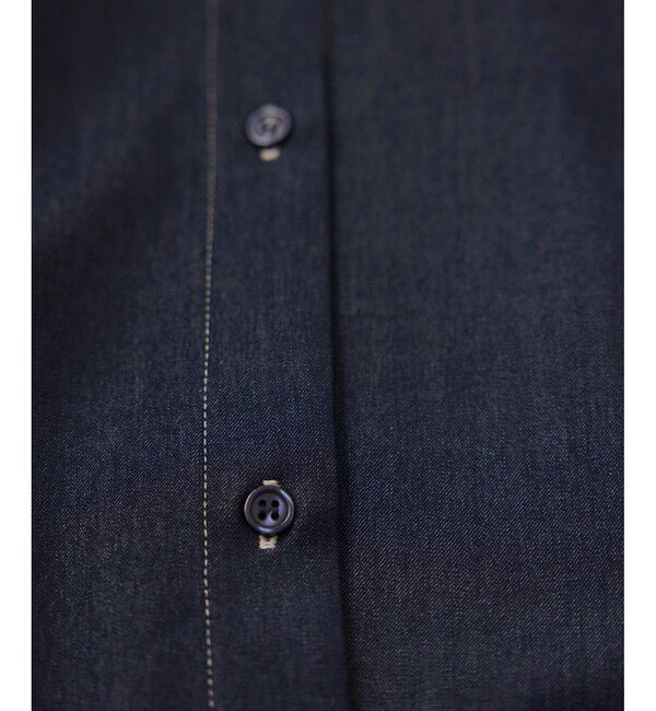 VIS「チェック＆デニムアソートボウタイリボン付きスタンドカラーシャツ」|シャツ・ブラウス|