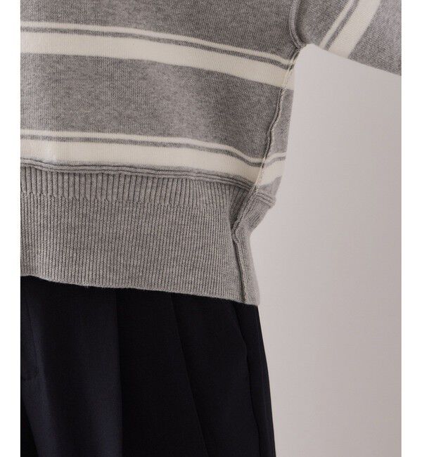 VIS「ワンポイント刺繍ポロニットプルオーバー」|ニット・セーター|