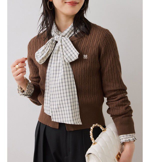 VIS「 ケーブルコンパクトカーディガン」|カーディガン|