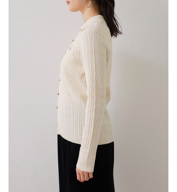 VIS「ポロ衿ケーブルカーディガン」|カーディガン|