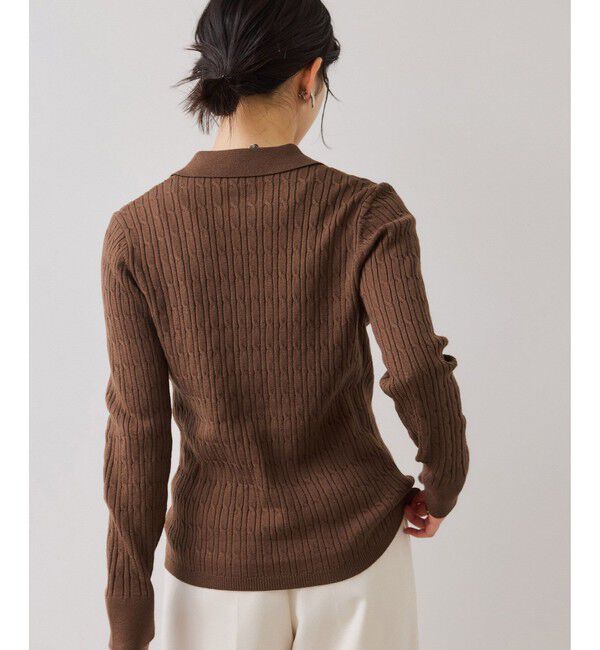 VIS「ポロ衿ケーブルカーディガン」|カーディガン|