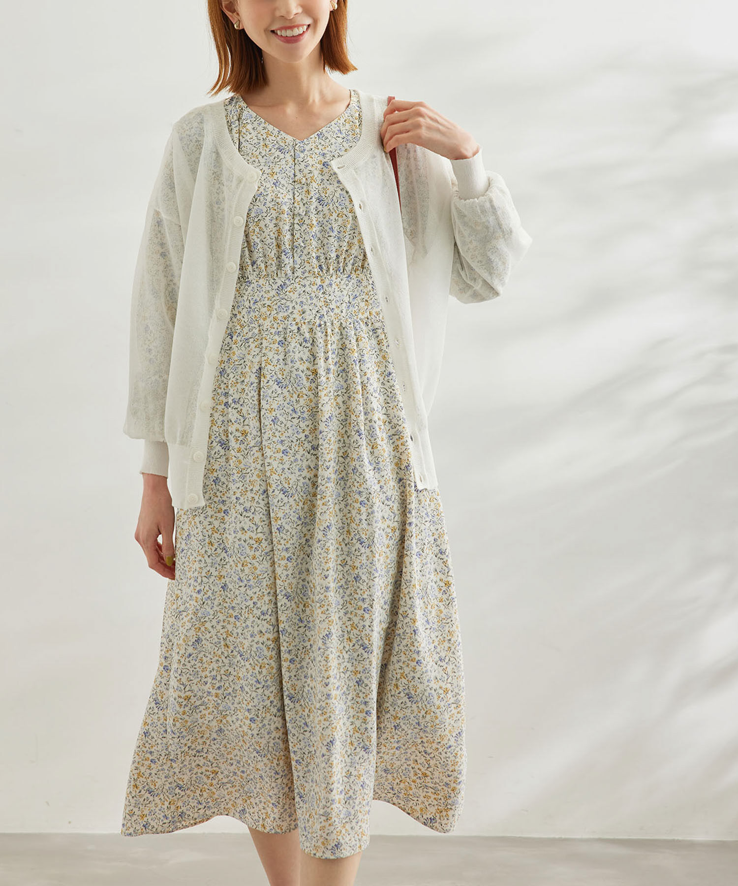 Rope&rsquo;Picnic「【WEB限定カラー:ピンク】2WAY/シアーカーディガン」|カーディガン|