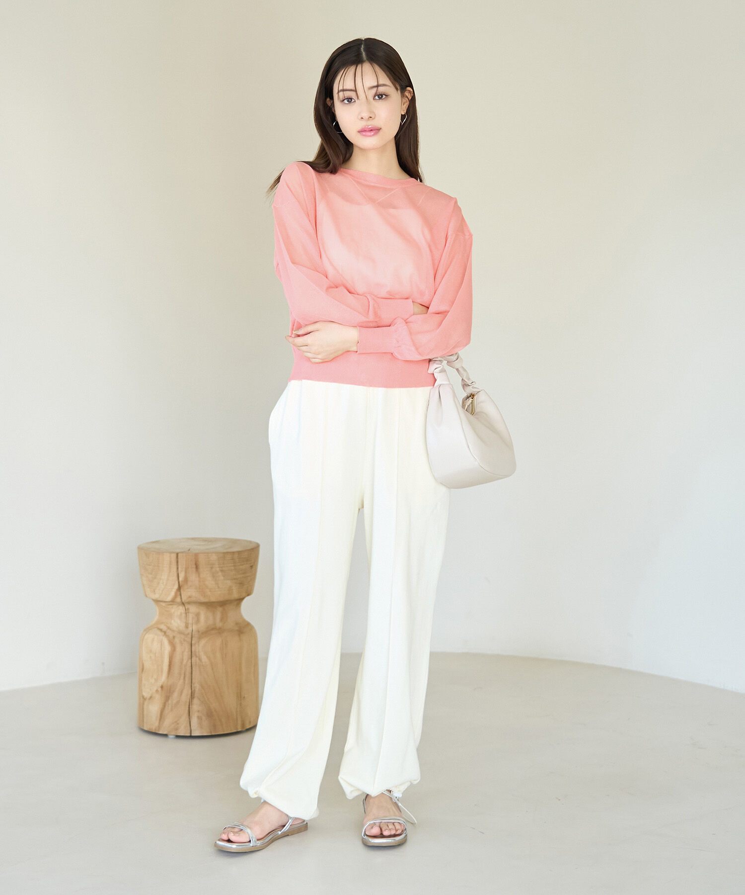 Rope&rsquo;Picnic「【WEB限定カラー:ピンク】2WAY/シアーカーディガン」|カーディガン|