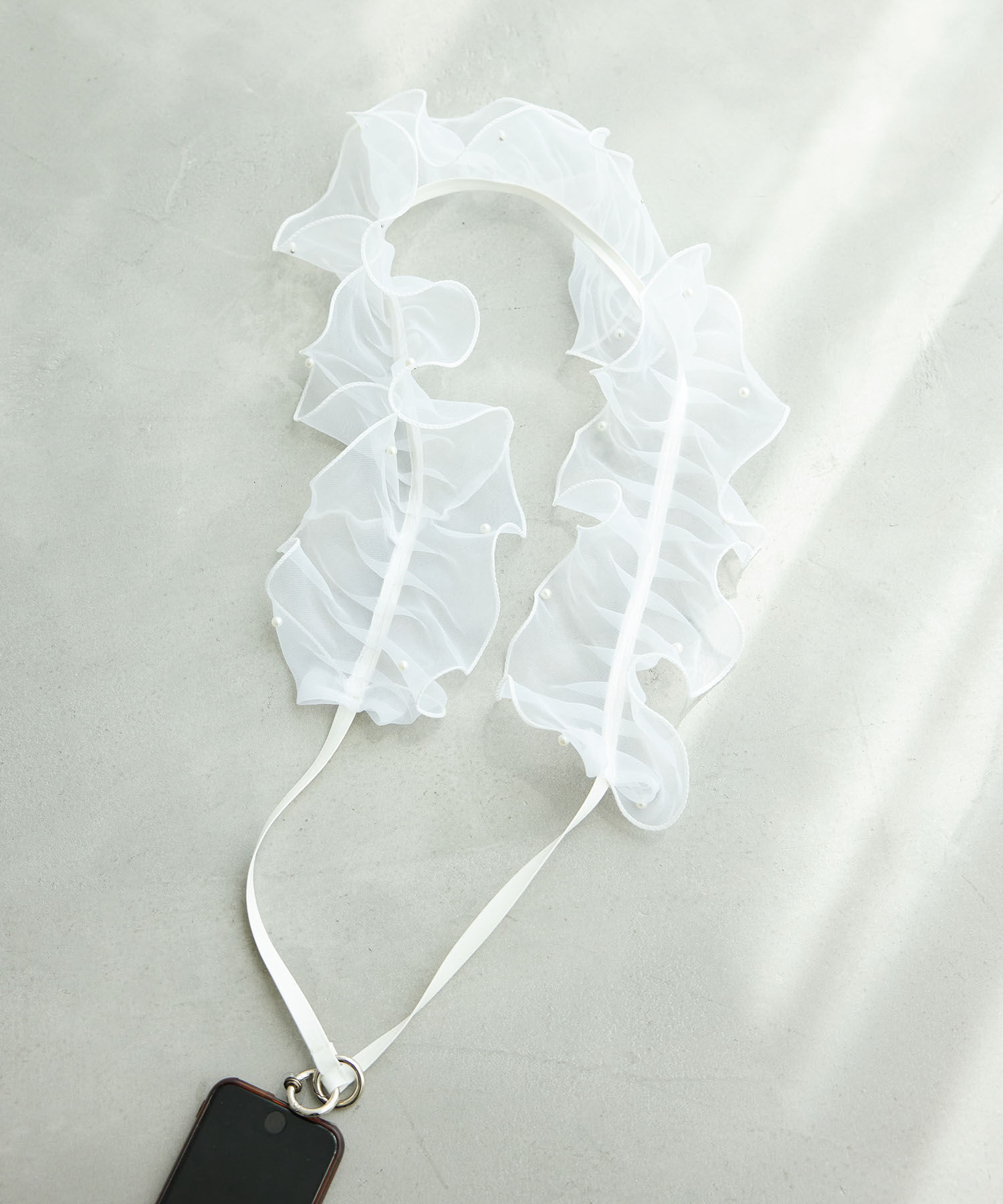 ROPE PICNIC PASSAGE「パールオーガンジーフリルショルダーストラップ」|その他|オフホワイト(15)