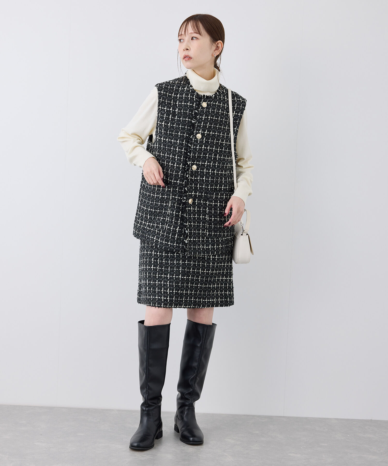 Rope&rsquo;Picnic「ツイードチェックミニスカート/セットアップ対応・リンクコーデ」|スカート|