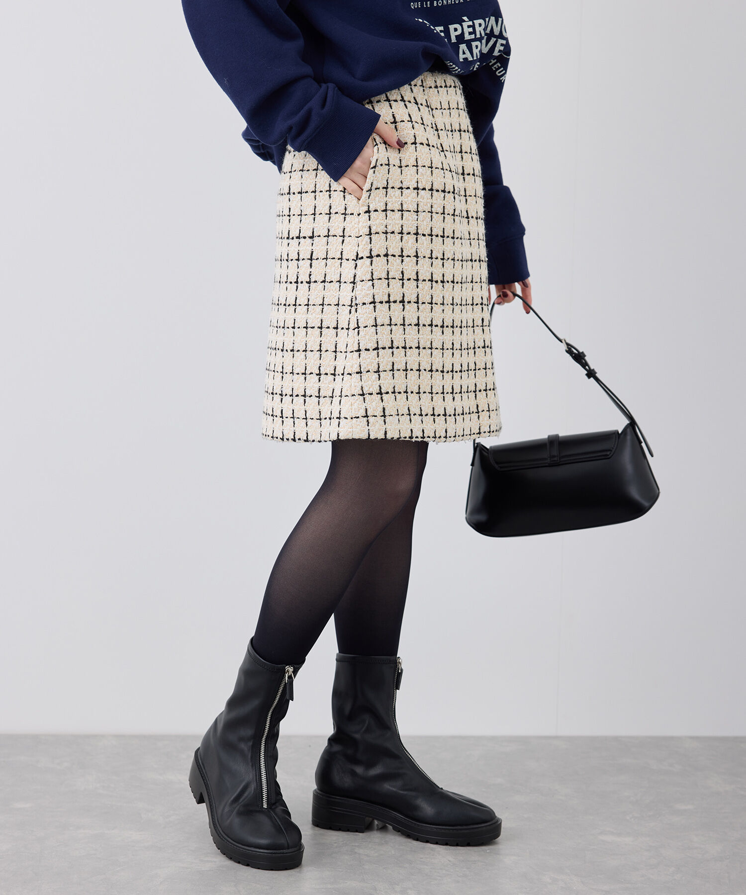 Rope&rsquo;Picnic「ツイードチェックミニスカート/セットアップ対応・リンクコーデ」|スカート|