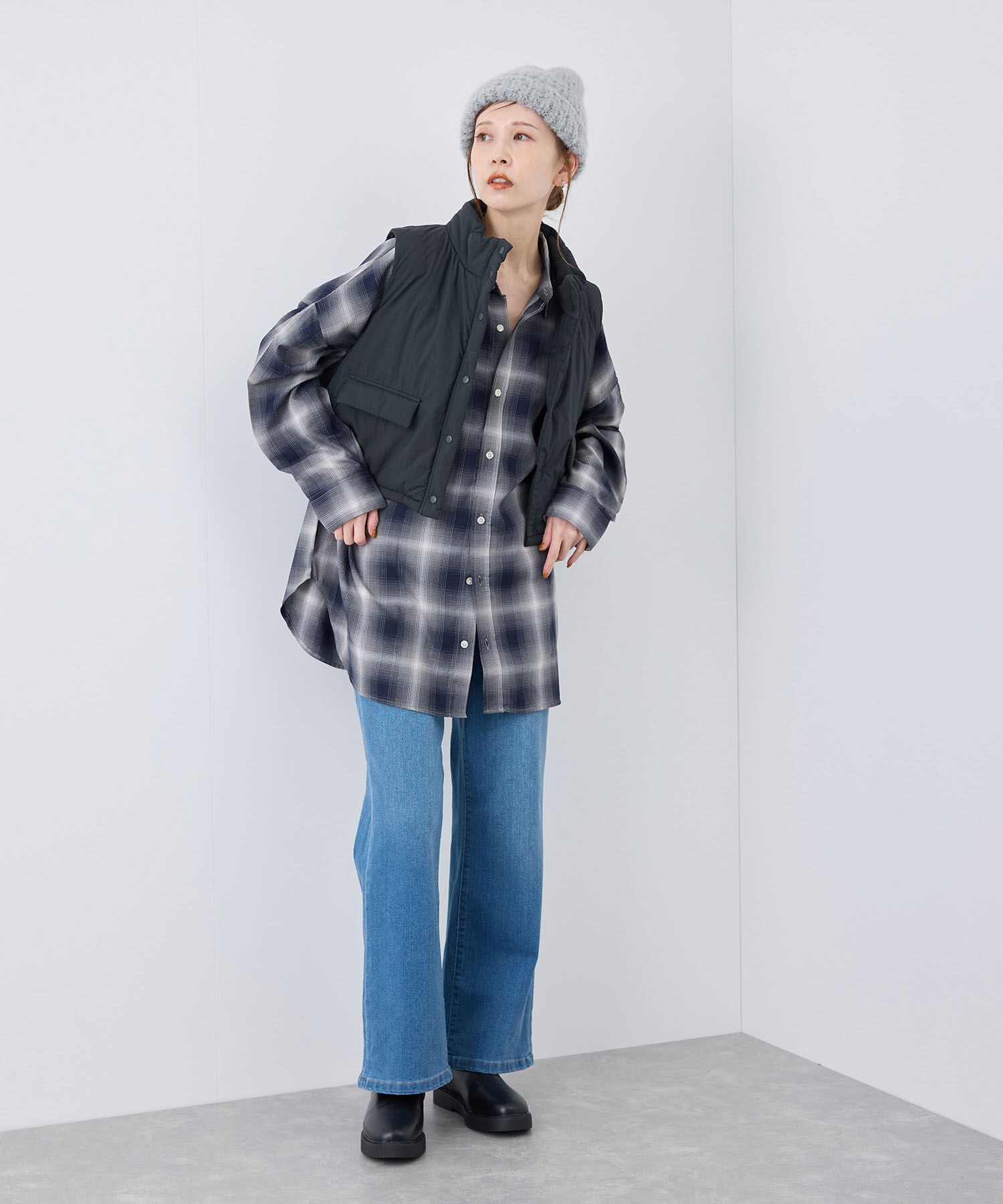 ROPE PICNIC PASSAGE「中わたショートベスト」|ベスト・ジレ|