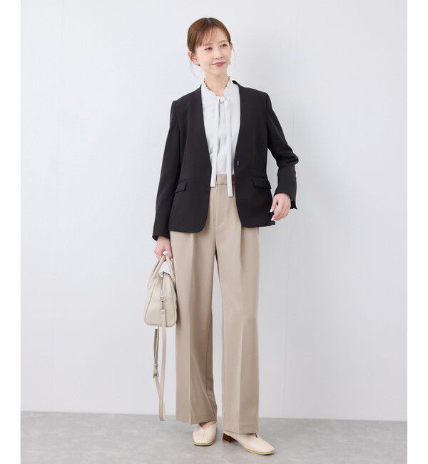 Rope&rsquo;Picnic「【花粉ガード】360&deg;ウルトラストレッチ ワイドスラックスパンツ/セットアップ対応」|チノ|