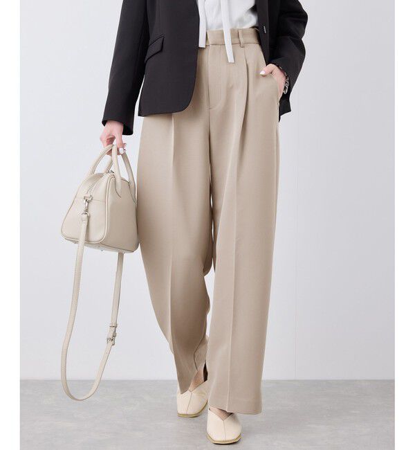 Rope&rsquo;Picnic「【花粉ガード】360&deg;ウルトラストレッチ ワイドスラックスパンツ/セットアップ対応」|チノ|