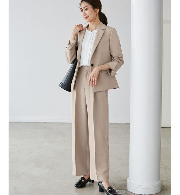 Rope&rsquo;Picnic「【花粉ガード】360&deg;ウルトラストレッチ ワイドスラックスパンツ/セットアップ対応」|チノ|