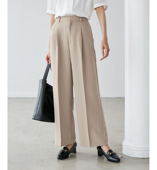 Rope&rsquo;Picnic「【花粉ガード】360&deg;ウルトラストレッチ ワイドスラックスパンツ/セットアップ対応」|チノ|