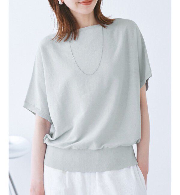 Rope&rsquo;Picnic「【UVカット・吸水速乾・遮熱】Comfort Seriesコンフォートシリーズ/二の腕が隠れるニット」|ニット・セーター|