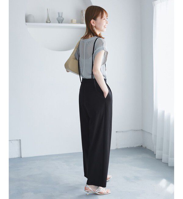 Rope&rsquo;Picnic「【3サイズ展開】サスペンダー付きワイドパンツ」|チノ|