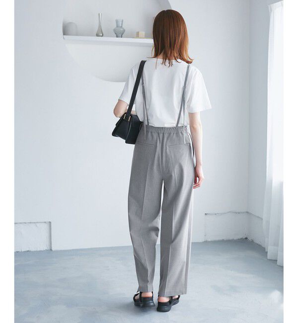 Rope&rsquo;Picnic「【3サイズ展開】サスペンダー付きワイドパンツ」|チノ|