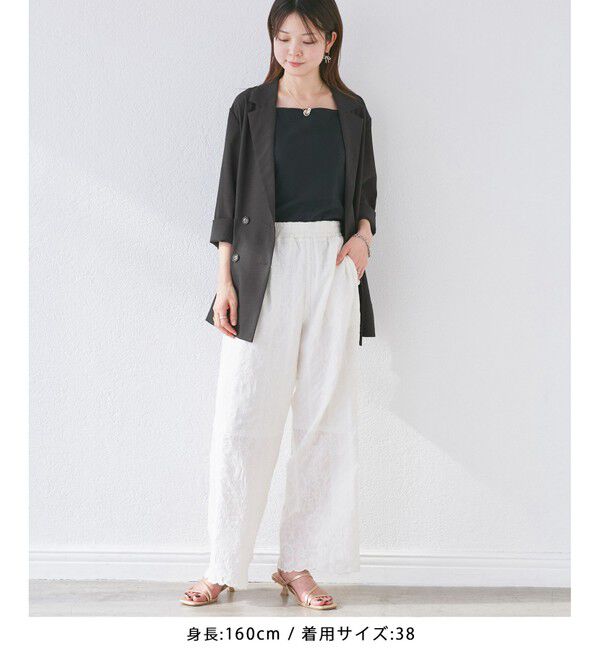 Rope&rsquo;Picnic「【接触冷感・UVカット・速乾】【リネンライク・シリーズ】シアーテーラードジャケット/セットアップ対応」|テーラードジャケット|