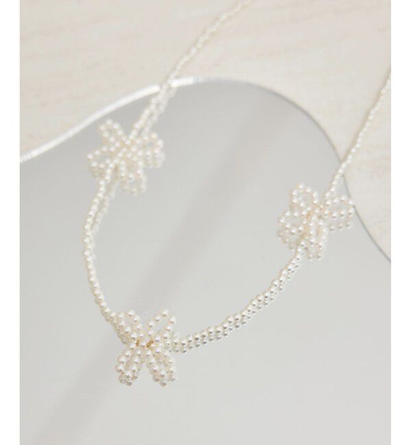 ROPE PICNIC PASSAGE「フラワーショートネックレス」|ネックレス|オフホワイト(15)