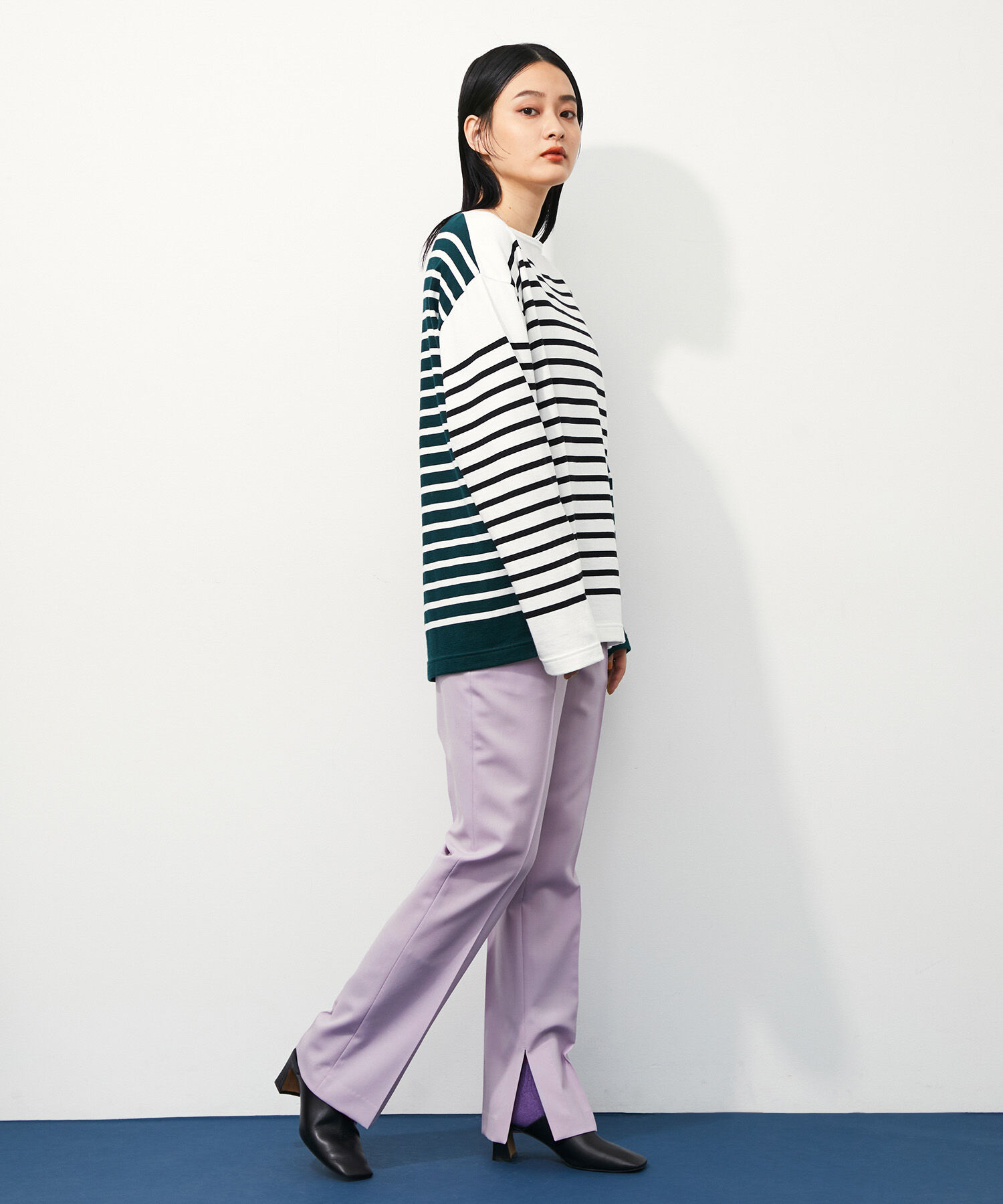 ADAM ET ROPE'「《SETアイテム》インサイドスリットスラックス」|スラックス|