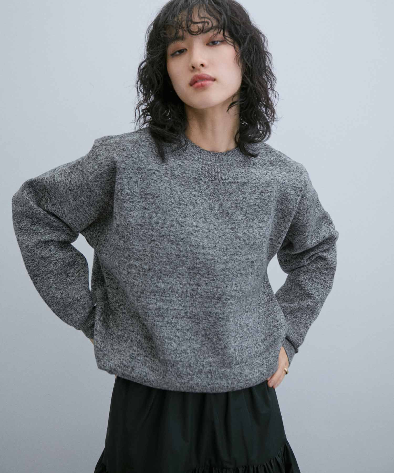 ADAM ET ROPE'「《ドラマ着用》杢スウェット クルーネック ニットプルオーバー/ヘビーウエイト/ユニセックス」|ニット・セーター|