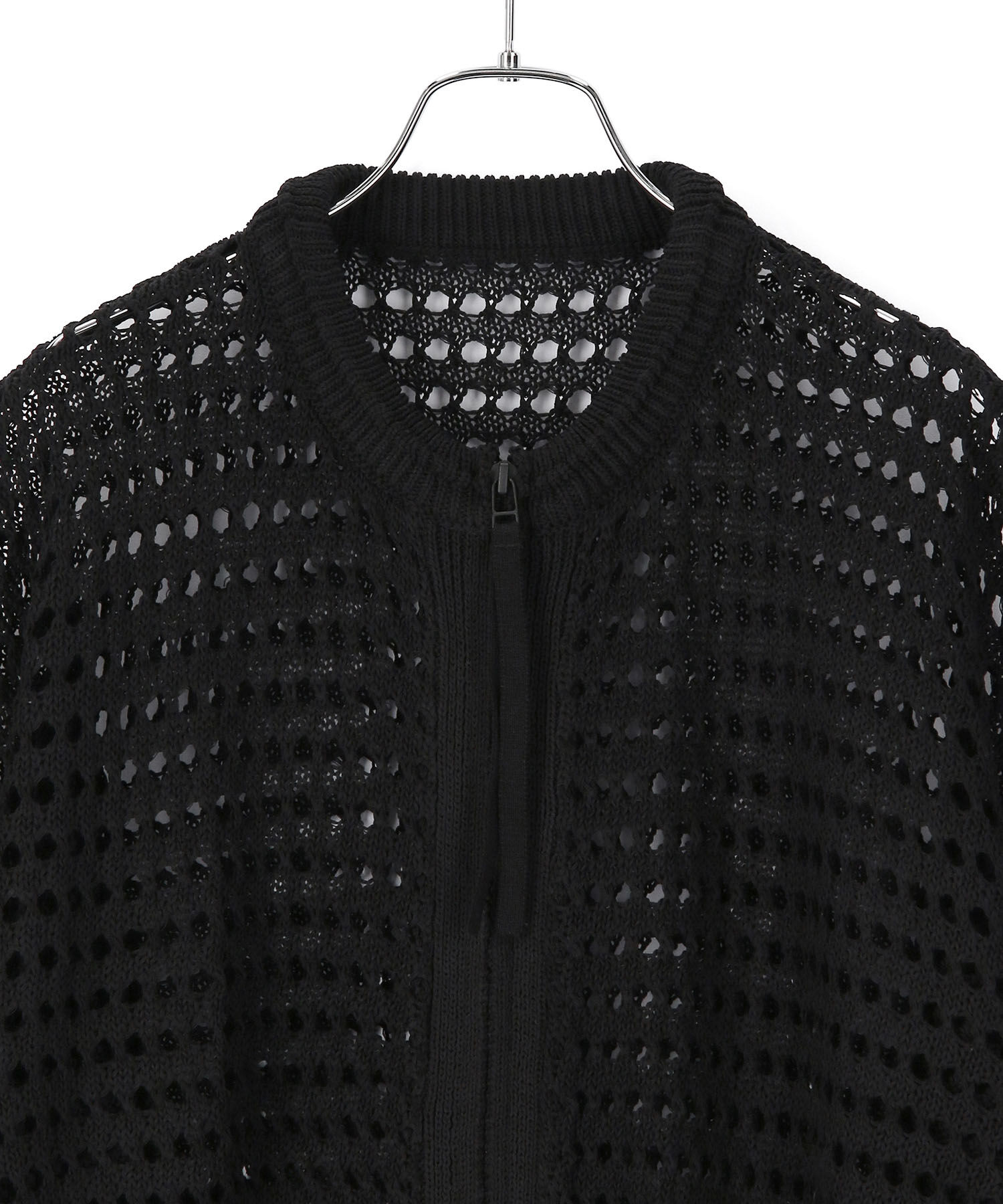 ADAM ET ROPE'「【WEB限定】メッシュニットブルゾン」|カーディガン|