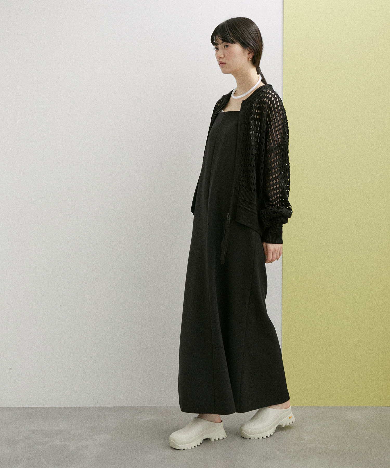 ADAM ET ROPE'「【WEB限定】メッシュニットブルゾン」|カーディガン|